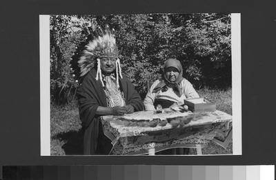 Unidentified: Making a Feather Headdress