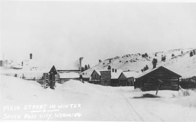 South Pass City, WY: Main Street in winter