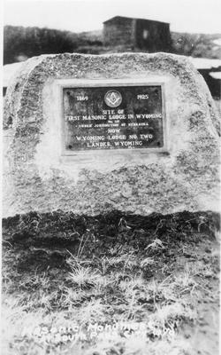 South Pass City, WY: Stone Marker with Plaque
