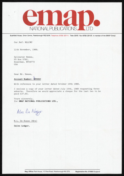 Book Publicity, 1988-89, 1995