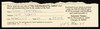 The Soft Hackled Fly Orders from Magazine Ad