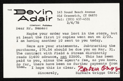 General Publisher Correspondence, 1973-2005