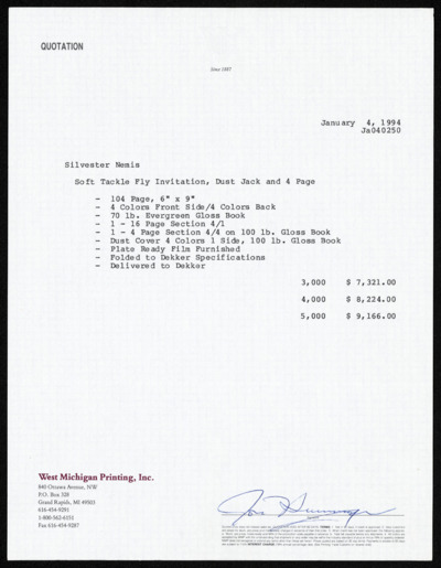 Publisher Price Quotes, 1982-1995