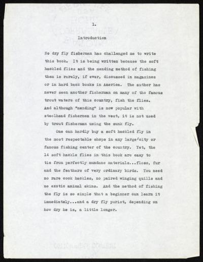 <i>Soft Hackled Fly</i> Manuscript