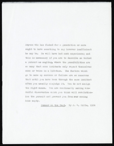 <i>Soft Hackled Fly</i> Manuscript