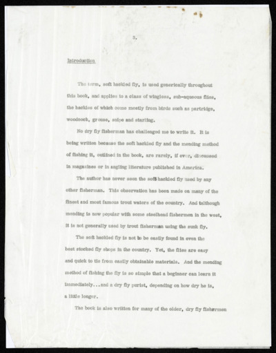 <i>Soft Hackled Fly</i> Manuscript