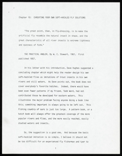 <i>Soft Hackled Fly Imitations</i> - Manuscript