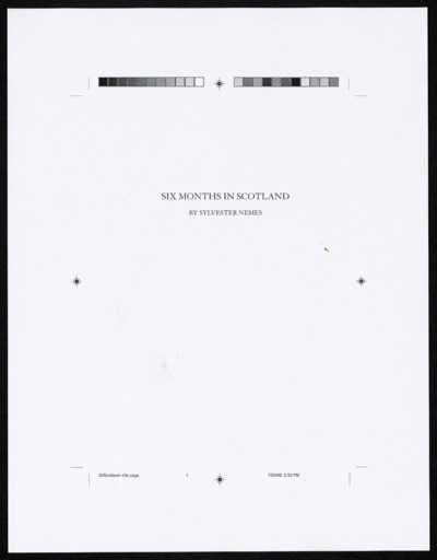<i>Six Months in Scotland</i> - Drafts
