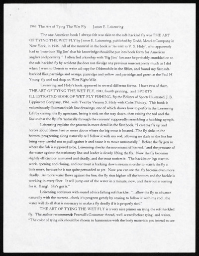 <i>Two Centuries of Soft Hackled Flies</i> - Manuscript