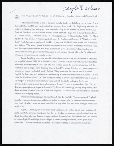 <i>Two Centuries of Soft Hackled Flies</i> - Manuscript