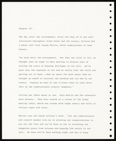 \"Goodbye, Crown Point\" - Manuscript