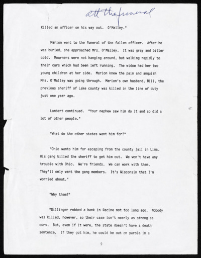 "Goodbye, Crown Point" - Manuscript