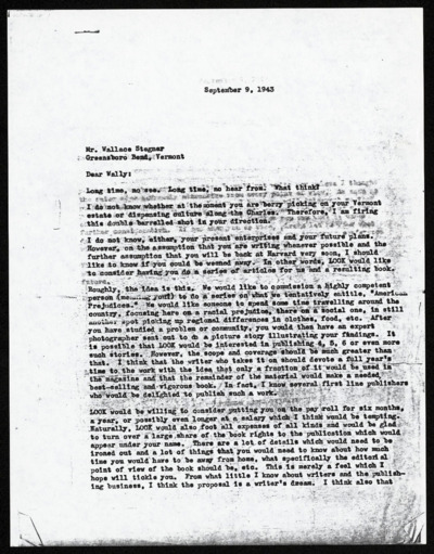 One Nation: photocopies of business correspondence; September 9, 1943 - April 16, 1973.